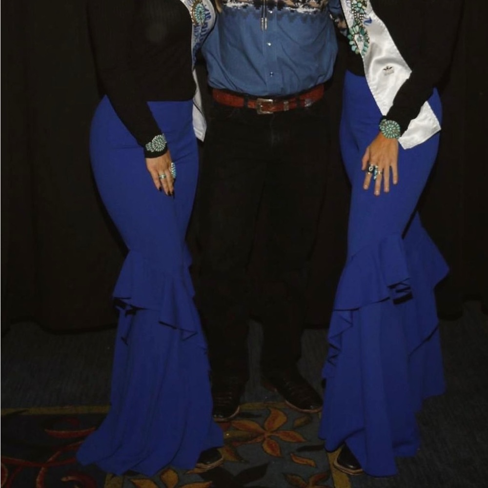 RUFFLE PANTS BLUE GORGEOUS WESTERN